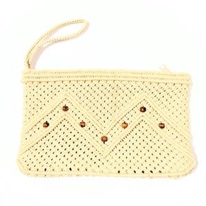 Vintage Macrame Wristlet/Clutch 11"×7"